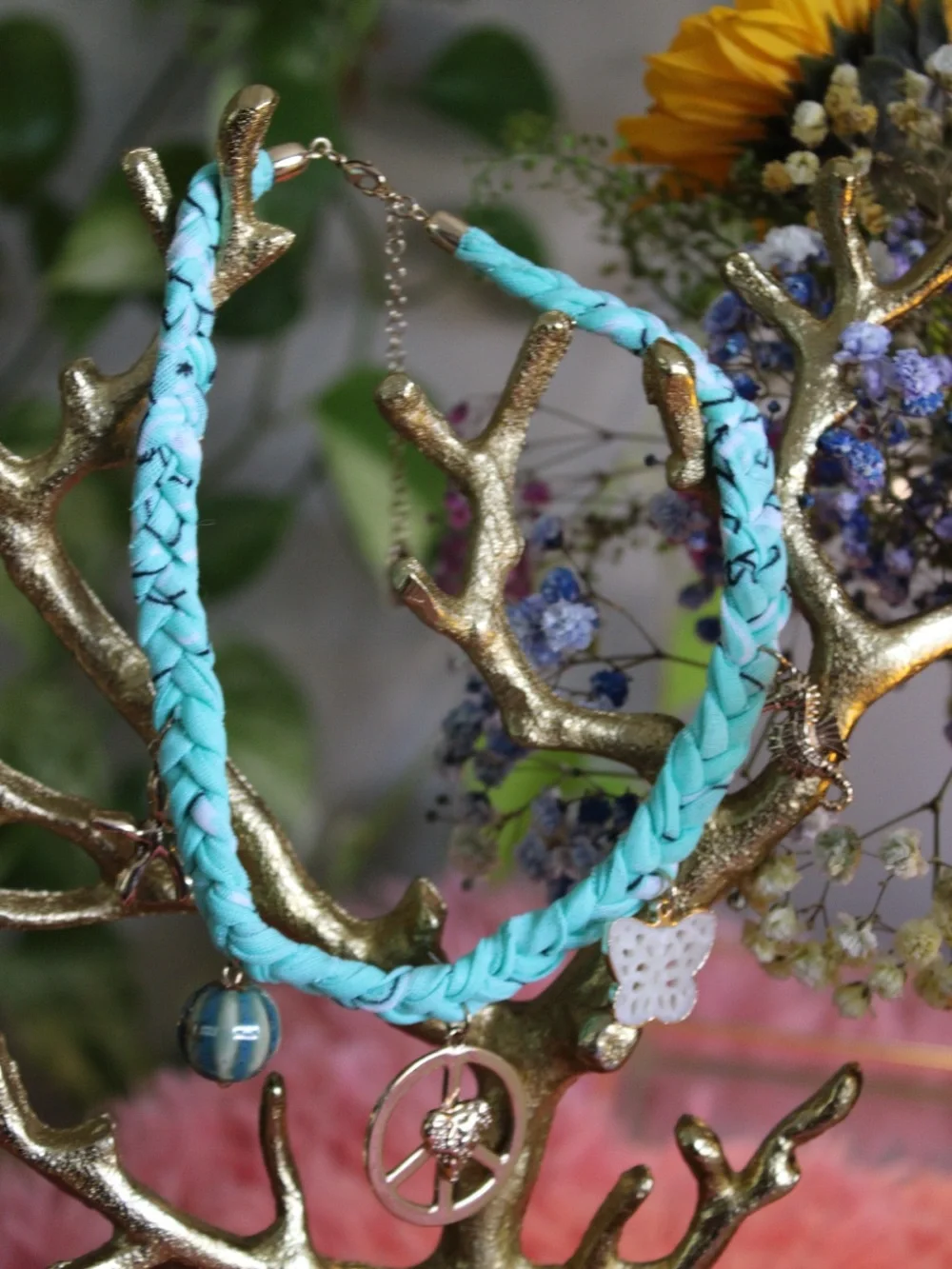 Braided Turquoise Charm Necklace - Free People